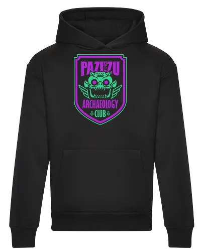 Pazuzu Archaeology Club - 80s movies, archaeologist, archaeology, badge, captain howdy, cult film, demon, evil, exorcism, funny, halloween, horror, pazuzu, possessed, possession - Heavyweight Hoodie
