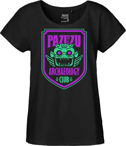 Pazuzu Archaeology Club - 80s movies, archaeologist, archaeology, badge, captain howdy, cult film, demon, evil, exorcism, funny, halloween, horror, pazuzu, possessed, possession - Fairtrade Girl Shirt