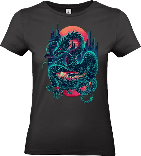 Ramenpunk - ramen, cyberpunk, dragon, dystopian, fantasy, futuristic, geek, japanese, neo tokyo, neon, noodles, ramen bowl, retrofuture, sci fi, surreal - Standard T-Shirt (Frauen)