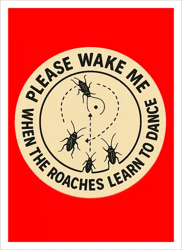 Please wake me when the roaches learn to dance