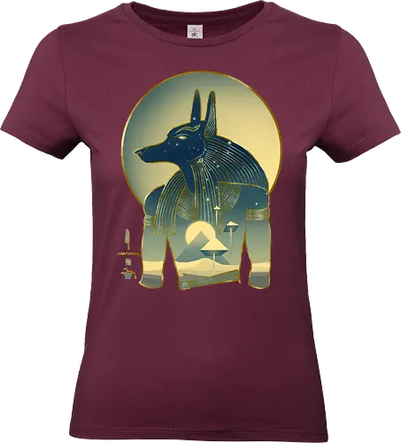 Blue Anubis - Anubis, Aliens, spaceship, pyramid, Egyptiangods, ancientegypt, egypt, egyptology, ancienthistory, art, pyramids, ancientegyptian, Osiris, Isis, Horus - Standard T-Shirt (Frauen)