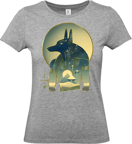 Blue Anubis - Anubis, Aliens, spaceship, pyramid, Egyptiangods, ancientegypt, egypt, egyptology, ancienthistory, art, pyramids, ancientegyptian, Osiris, Isis, Horus - Standard T-Shirt (Frauen)