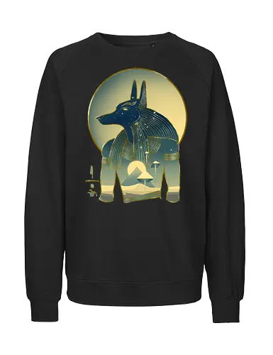 Blue Anubis - Anubis, Aliens, spaceship, pyramid, Egyptiangods, ancientegypt, egypt, egyptology, ancienthistory, art, pyramids, ancientegyptian, Osiris, Isis, Horus - Fairtrade Sweatshirt