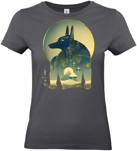 Blue Anubis - Anubis, Aliens, spaceship, pyramid, Egyptiangods, ancientegypt, egypt, egyptology, ancienthistory, art, pyramids, ancientegyptian, Osiris, Isis, Horus - Standard T-Shirt (Frauen)