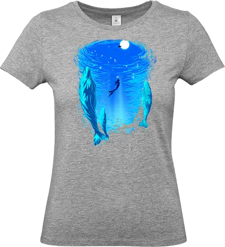 Part of Our World - mermaid, siren, whales, nature - Standard T-Shirt (Frauen)