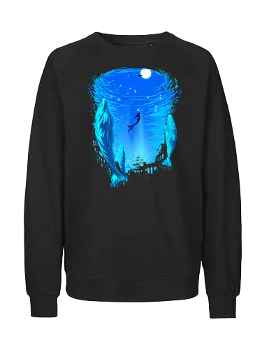 Part of Our World - mermaid, siren, whales, nature - Fairtrade Sweatshirt