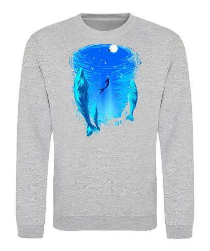 Part of Our World - mermaid, siren, whales, nature - Sweatshirt