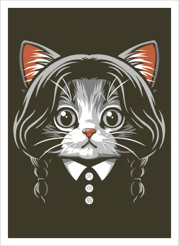 Wednesday Addams Cute Cat