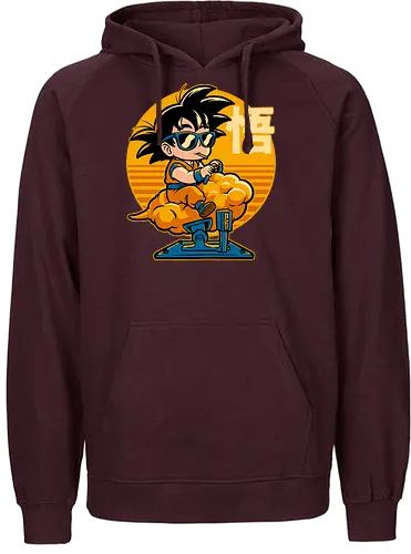 Cloud Anime Hero - retro vintage, kids, cloud, super hero, martial arts, fight, fighting, champion, championship, anime, manga, fun, funny, cute, classic, tv show - Fairtrade Hoodie