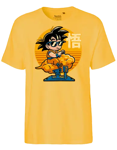 Cloud Anime Hero - retro vintage, kids, cloud, super hero, martial arts, fight, fighting, champion, championship, anime, manga, fun, funny, cute, classic, tv show - Fairtrade T-Shirt