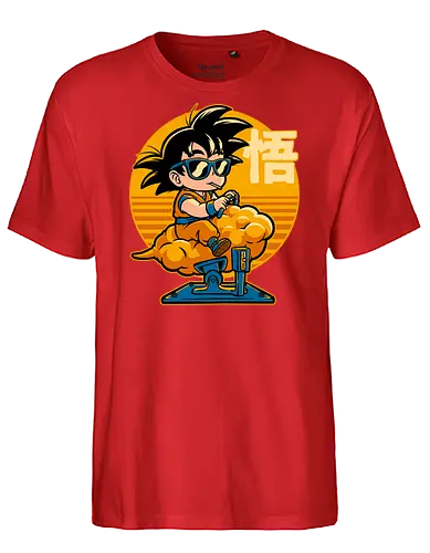 Cloud Anime Hero - retro vintage, kids, cloud, super hero, martial arts, fight, fighting, champion, championship, anime, manga, fun, funny, cute, classic, tv show - Fairtrade T-Shirt