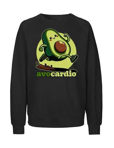 Avocado Exercise  - Exercise, avocado, food, run, fun, funny, happy, adorable, pun, vegan, guacamole - Fairtrade Sweatshirt