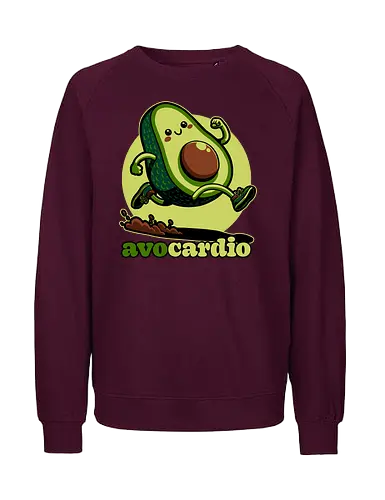 Avocado Exercise  - Exercise, avocado, food, run, fun, funny, happy, adorable, pun, vegan, guacamole - Fairtrade Sweatshirt