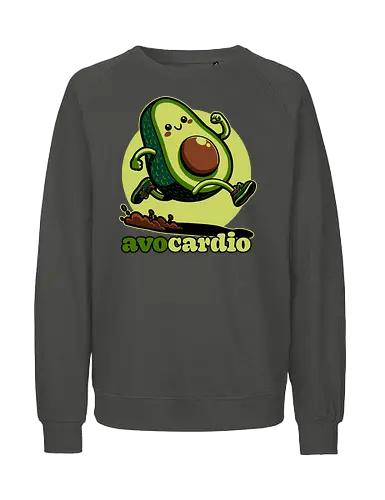 Avocado Exercise  - Exercise, avocado, food, run, fun, funny, happy, adorable, pun, vegan, guacamole - Fairtrade Sweatshirt