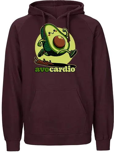 Avocado Exercise  - Exercise, avocado, food, run, fun, funny, happy, adorable, pun, vegan, guacamole - Fairtrade Hoodie