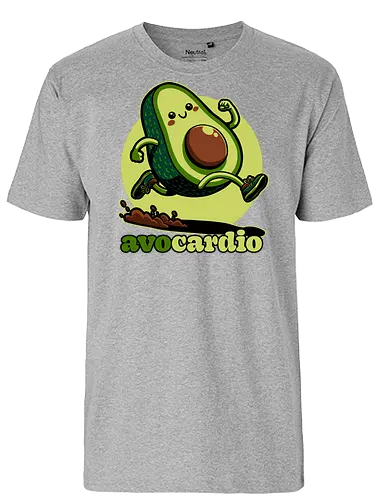 Avocado Exercise  - Exercise, avocado, food, run, fun, funny, happy, adorable, pun, vegan, guacamole - Fairtrade T-Shirt