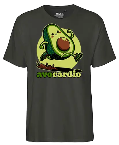 Avocado Exercise  - Exercise, avocado, food, run, fun, funny, happy, adorable, pun, vegan, guacamole - Fairtrade T-Shirt