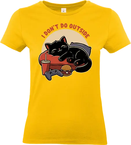 Lazy Gamer Cat  - black cat, cat, pet, food, video game, game, nerd, geek, outside, fast food, cute, burger, hamburger, tv show, movies, lazy, tired - Standard T-Shirt (Frauen)