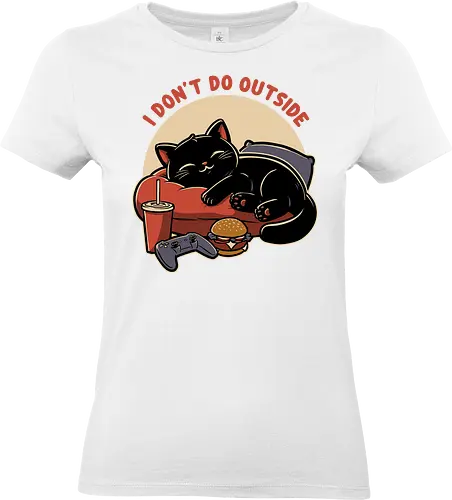Lazy Gamer Cat  - black cat, cat, pet, food, video game, game, nerd, geek, outside, fast food, cute, burger, hamburger, tv show, movies, lazy, tired - Standard T-Shirt (Frauen)
