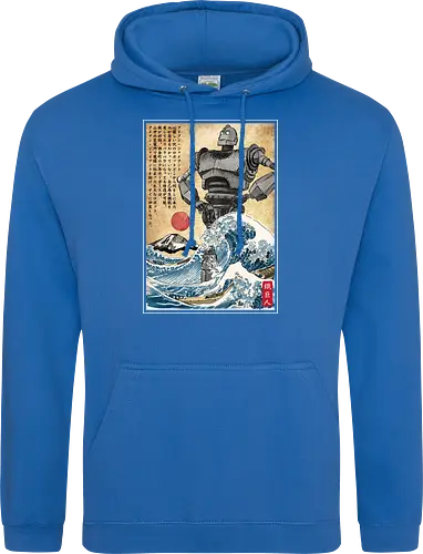 Iron giant in Japan woodblock
