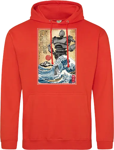 Iron giant in Japan woodblock