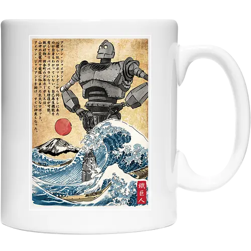 Iron giant in Japan woodblock