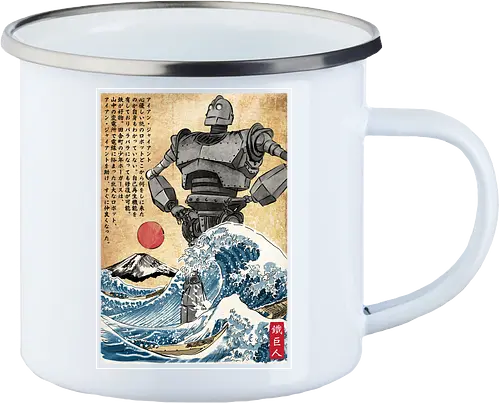 Iron giant in Japan woodblock
