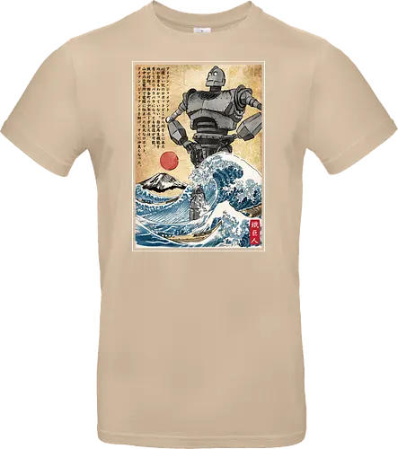 Iron giant in Japan woodblock