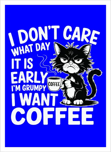 I don't care what day it is early i'm grumpy i want coffee