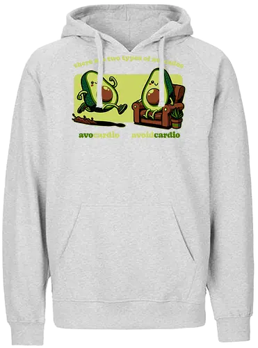 Avocado Tired Exercise - Exercise, avocado, food, run, fun, funny, happy, adorable, pun, vegan, guacamole, cardio, tired, lazy - Fairtrade Hoodie