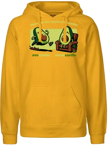Avocado Tired Exercise - Exercise, avocado, food, run, fun, funny, happy, adorable, pun, vegan, guacamole, cardio, tired, lazy - Fairtrade Hoodie