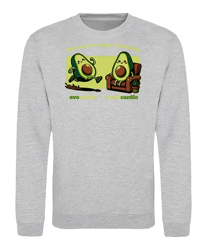 Avocado Tired Exercise - Exercise, avocado, food, run, fun, funny, happy, adorable, pun, vegan, guacamole, cardio, tired, lazy - Sweatshirt