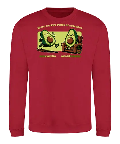 Avocado Tired Exercise - Exercise, avocado, food, run, fun, funny, happy, adorable, pun, vegan, guacamole, cardio, tired, lazy - Sweatshirt