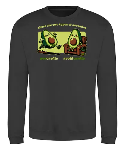 Avocado Tired Exercise - Exercise, avocado, food, run, fun, funny, happy, adorable, pun, vegan, guacamole, cardio, tired, lazy - Sweatshirt