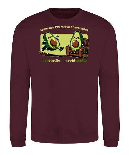 Avocado Tired Exercise - Exercise, avocado, food, run, fun, funny, happy, adorable, pun, vegan, guacamole, cardio, tired, lazy - Sweatshirt