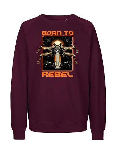 Space War Rebel - stars, space, five, rebel, spaceship, fantasy, adventure, movie, classic, cult, vintage, film, revolution, empire, space, scifi, science fiction, science fantasy - Fairtrade Sweatshirt