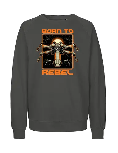 Space War Rebel - stars, space, five, rebel, spaceship, fantasy, adventure, movie, classic, cult, vintage, film, revolution, empire, space, scifi, science fiction, science fantasy - Fairtrade Sweatshirt