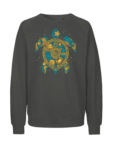 Sea Turtle Mosaic - sea turtle, beach vibes, fish, marine life, ocean lover, aquatic, shell, summer, tribal, tropical, wildlife, holidays, polynesian, hawaii - Fairtrade Sweatshirt