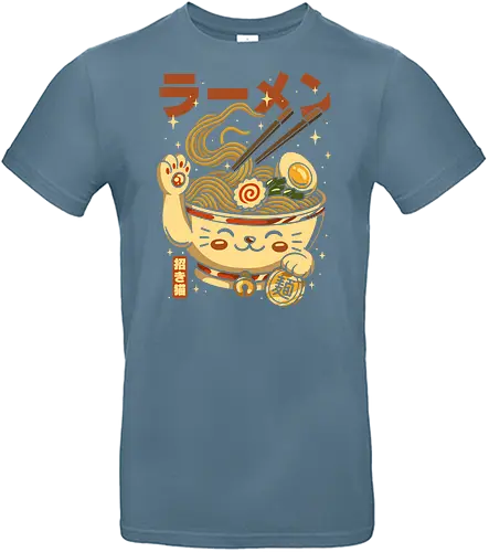 Süße Glückskatze Ramen - maneki neko, neko, ramen, japan, anime, manga, glückliche katze, lustig, lebensmittel, feinschmecker, ästhetisch, abbildung, nudeln, nudeln ramen, cool, lm2kone - Standard T-Shirt