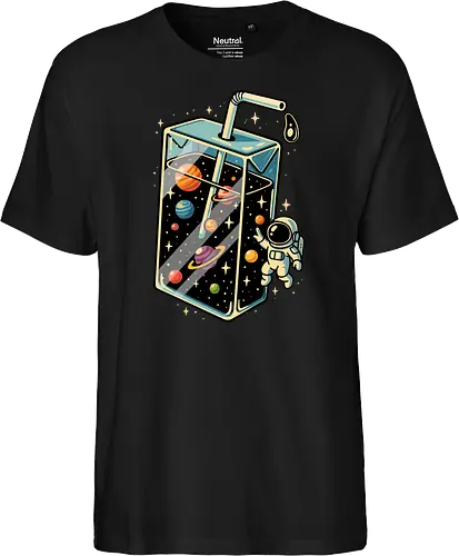 Weltraumsaft - Astronaut, Saft, Sommer, lustig, Essen, Weltraum, Universum, Kosmos, Astronomie, trippig, abstrakt, ästhetisch, Illustration, Planeten, Mond, cool, lm2kone - Fairtrade T-Shirt