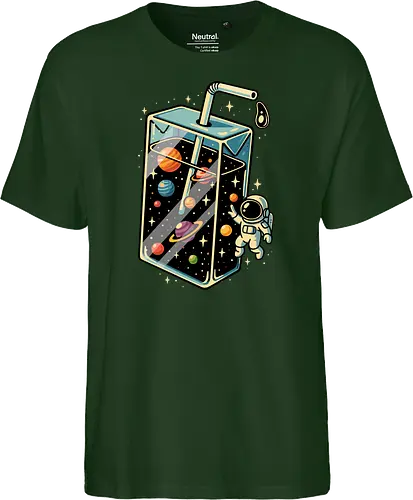 Weltraumsaft - Astronaut, Saft, Sommer, lustig, Essen, Weltraum, Universum, Kosmos, Astronomie, trippig, abstrakt, ästhetisch, Illustration, Planeten, Mond, cool, lm2kone - Fairtrade T-Shirt