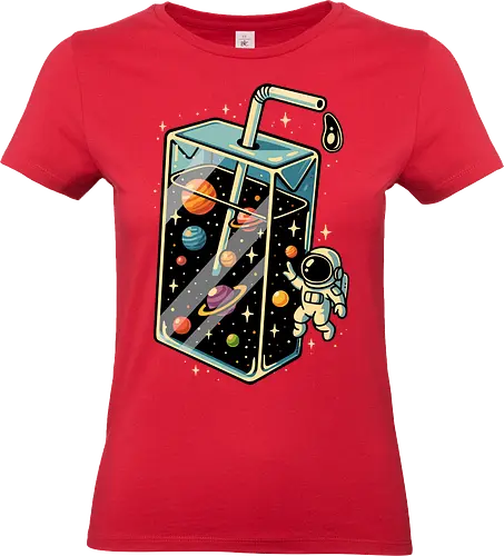 Weltraumsaft - Astronaut, Saft, Sommer, lustig, Essen, Weltraum, Universum, Kosmos, Astronomie, trippig, abstrakt, ästhetisch, Illustration, Planeten, Mond, cool, lm2kone - Standard T-Shirt (Frauen)