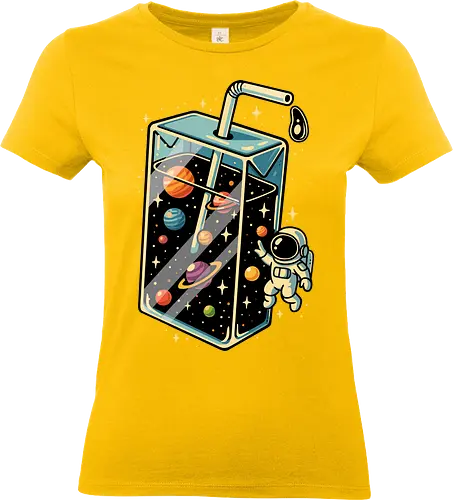 Weltraumsaft - Astronaut, Saft, Sommer, lustig, Essen, Weltraum, Universum, Kosmos, Astronomie, trippig, abstrakt, ästhetisch, Illustration, Planeten, Mond, cool, lm2kone - Standard T-Shirt (Frauen)