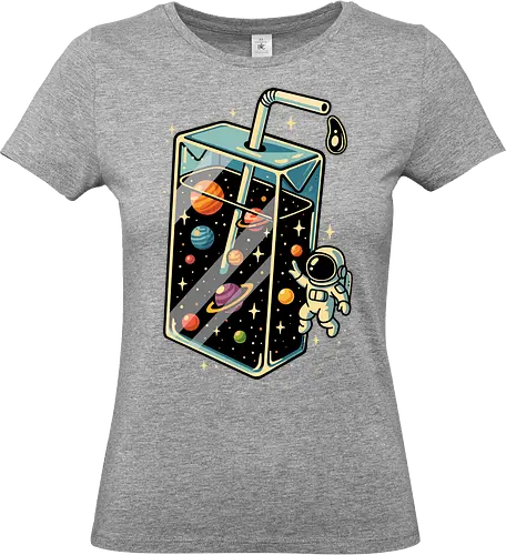 Weltraumsaft - Astronaut, Saft, Sommer, lustig, Essen, Weltraum, Universum, Kosmos, Astronomie, trippig, abstrakt, ästhetisch, Illustration, Planeten, Mond, cool, lm2kone - Standard T-Shirt (Frauen)