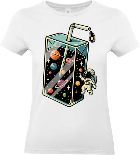 Weltraumsaft - Astronaut, Saft, Sommer, lustig, Essen, Weltraum, Universum, Kosmos, Astronomie, trippig, abstrakt, ästhetisch, Illustration, Planeten, Mond, cool, lm2kone - Standard T-Shirt (Frauen)