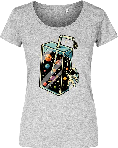 Weltraumsaft - Astronaut, Saft, Sommer, lustig, Essen, Weltraum, Universum, Kosmos, Astronomie, trippig, abstrakt, ästhetisch, Illustration, Planeten, Mond, cool, lm2kone - Damen T-Shirt