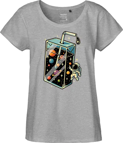 Weltraumsaft - Astronaut, Saft, Sommer, lustig, Essen, Weltraum, Universum, Kosmos, Astronomie, trippig, abstrakt, ästhetisch, Illustration, Planeten, Mond, cool, lm2kone - Fairtrade Girl Shirt