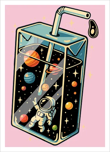 Astronaut im Weltraumsaft