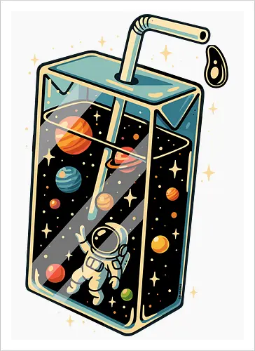 Astronaut im Weltraumsaft