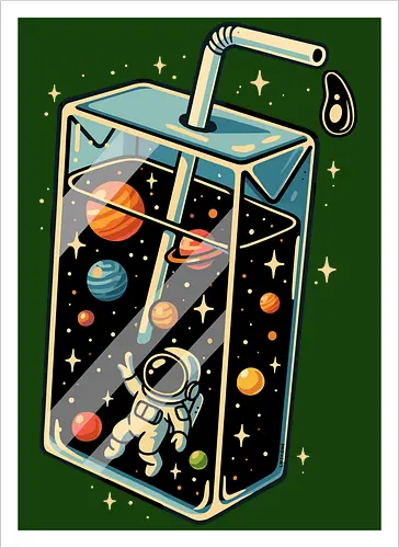 Astronaut im Weltraumsaft